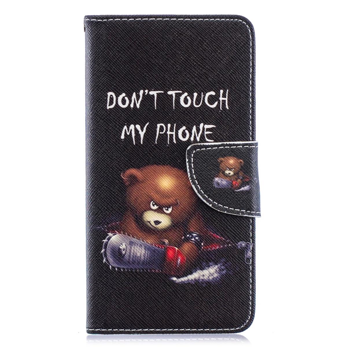 Hülle für Samsung Galaxy A40 Handyhülle Schutztasche Flip Cover Motiv Case Bär