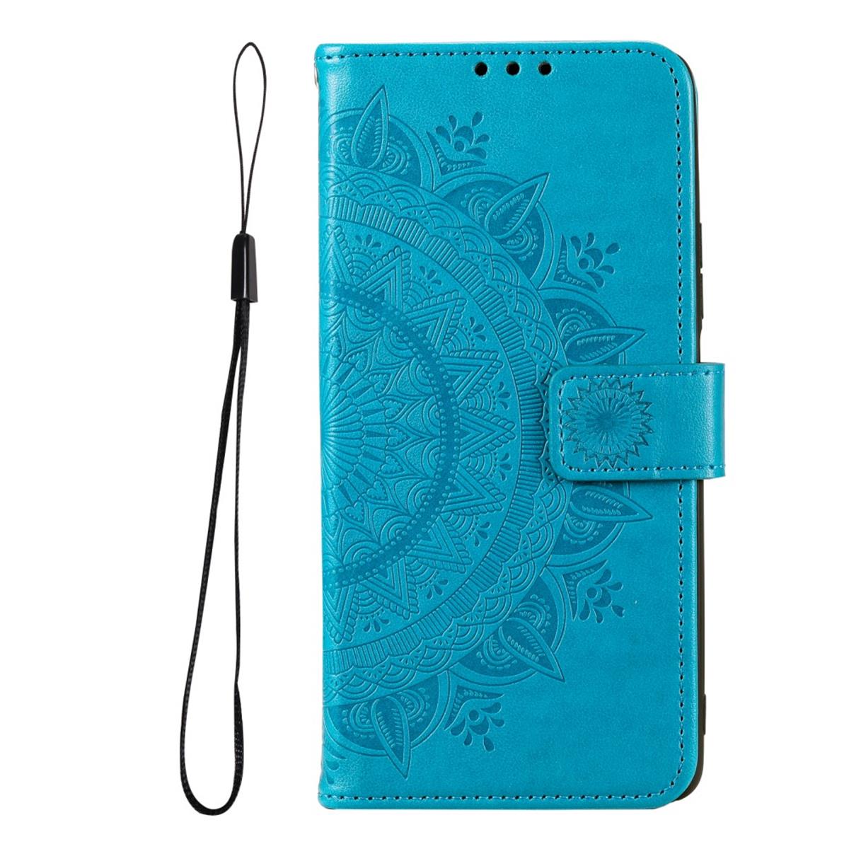 Hülle für Samsung Galaxy M52 5G Handyhülle Flip Case Cover Etui Mandala Blau