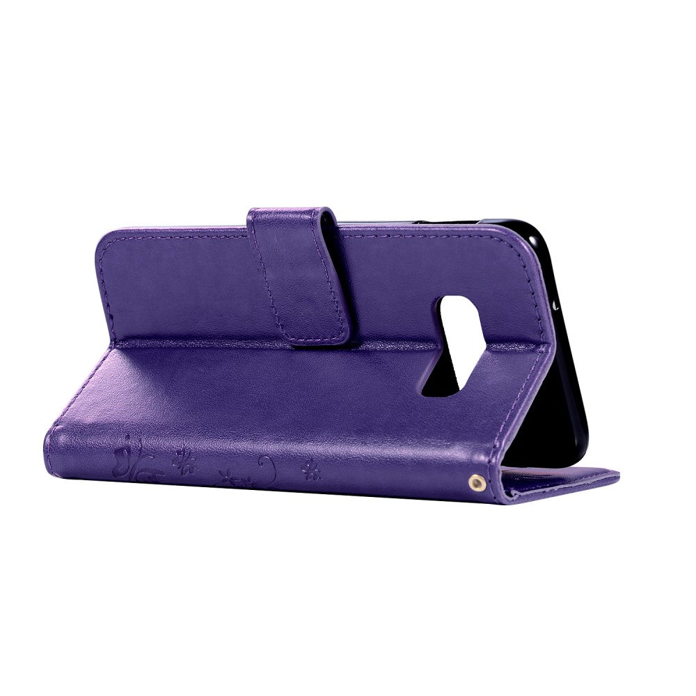 Hülle für Samsung Galaxy S10e Handyhülle Flip Case Schmetterling Lila