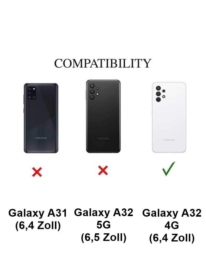 Hülle für Samsung Galaxy A32 4G Handyhülle Silikon Case Cover Bumper Matt Rot