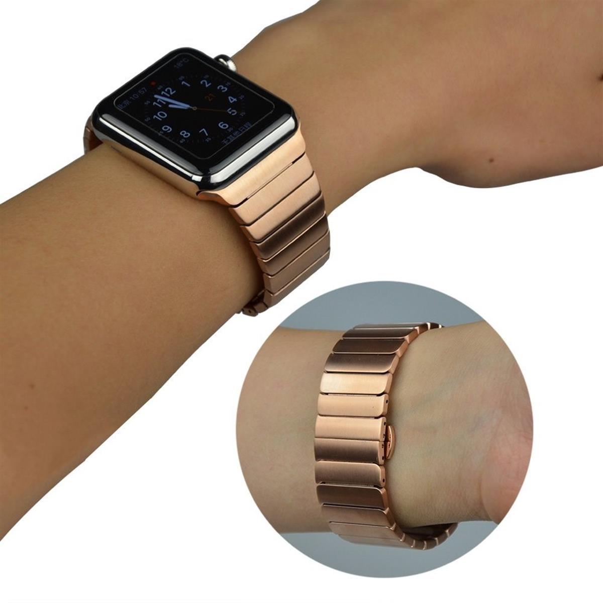 Gliederarmband für Apple Watch 41/40/38mm Ersatz Band Series 8/7/6/SE/5/4/3 Rose