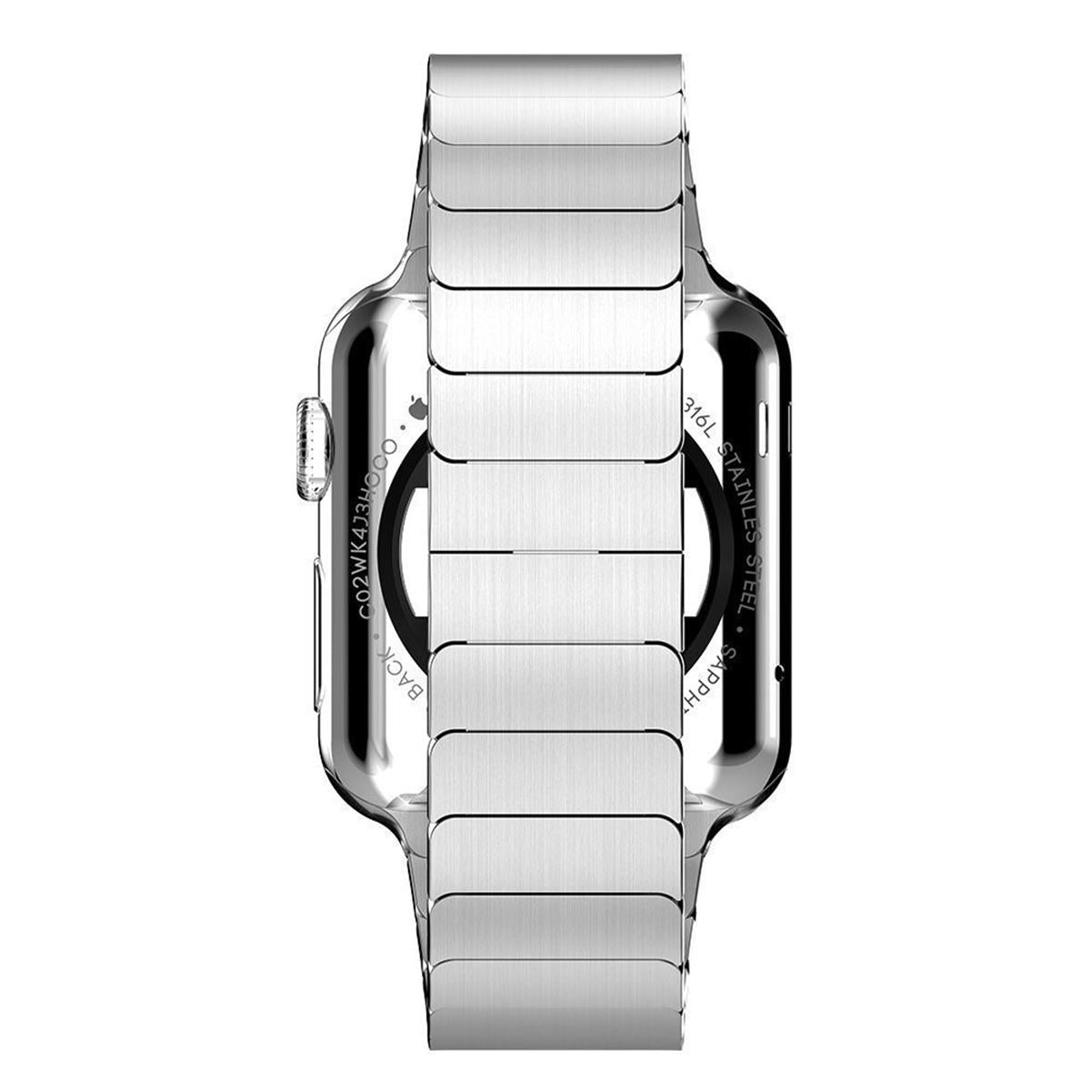 Gliederarmband für Apple Watch 41/40/38mm Ersatz Band Series 8/7/6/SE/5/4 Silber