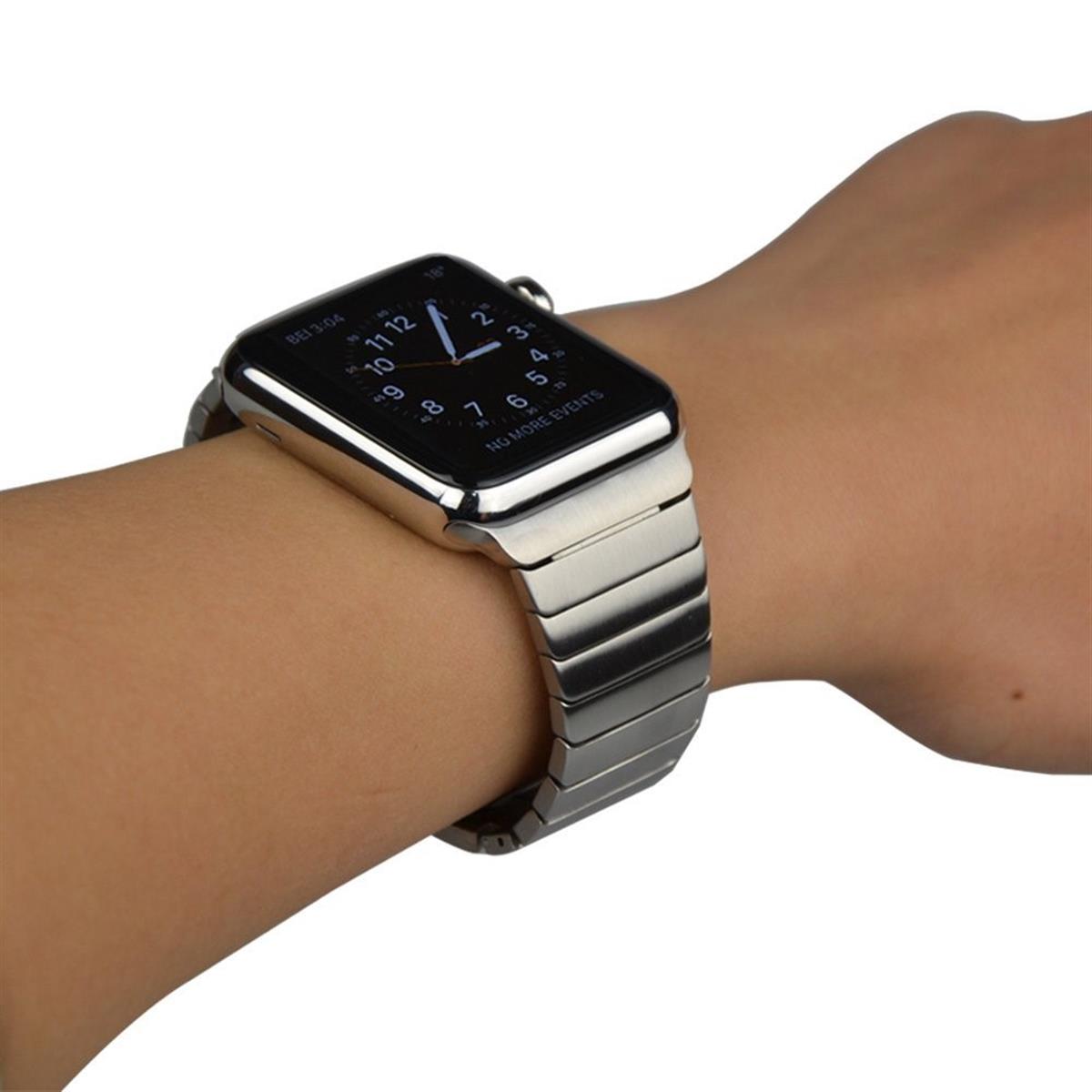 Gliederarmband für Apple Watch 49/45/44/42mm Band Series Ultra/8/7/6/SE/5 Silber
