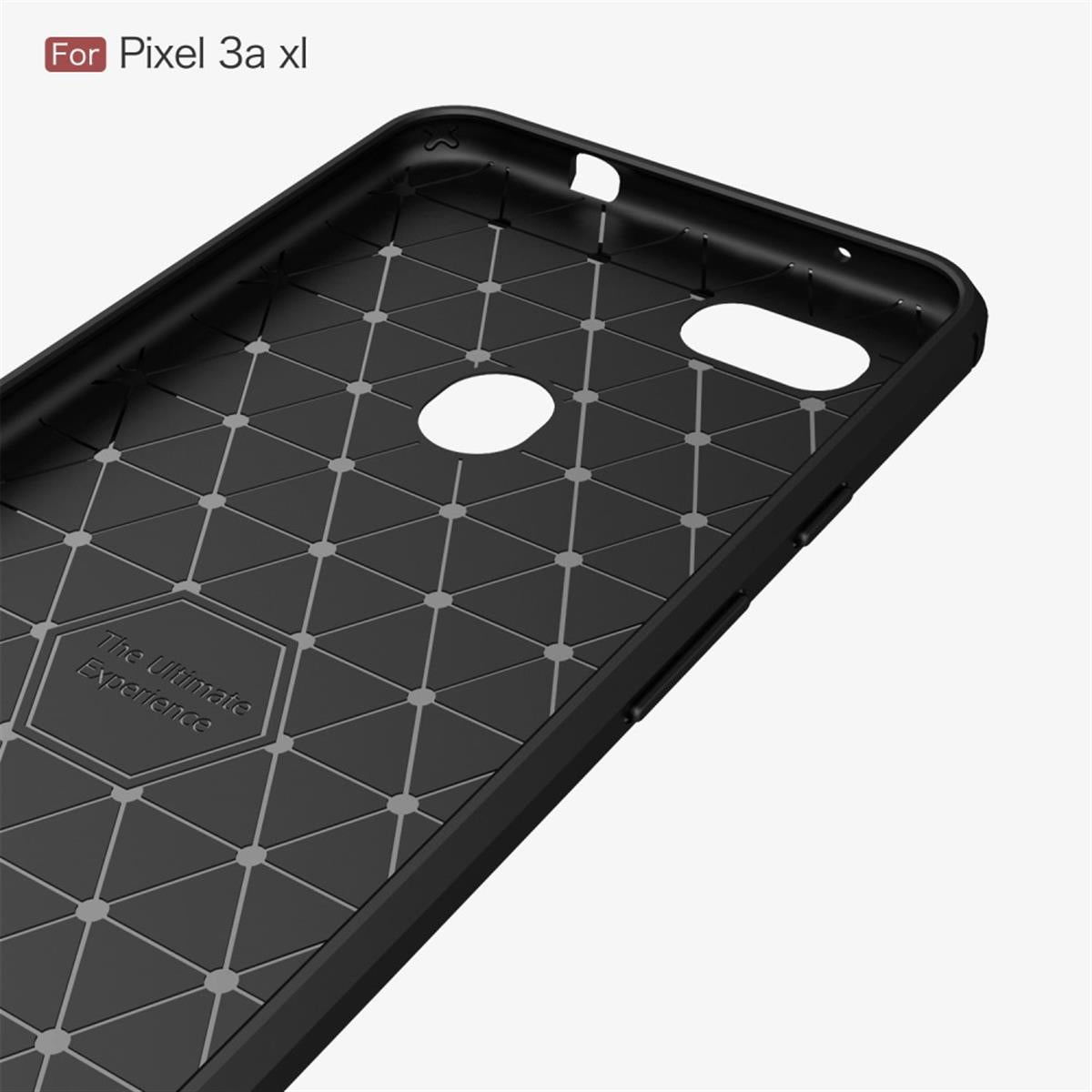 Google Pixel 3a XL Handy Hülle Silikon Case Schutzhülle Carbonfarben
