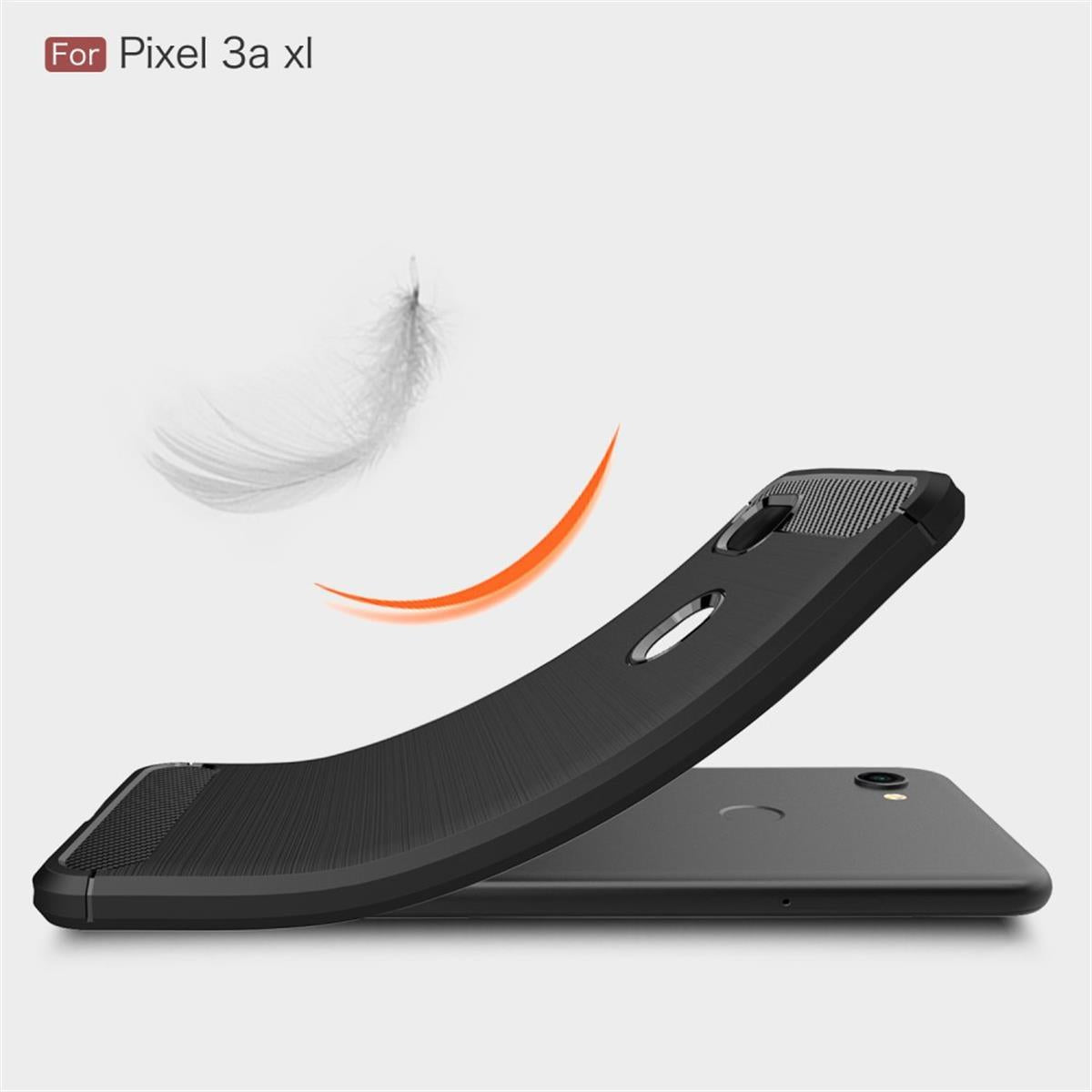 Google Pixel 3a XL Handy Hülle Silikon Case Schutzhülle Carbonfarben