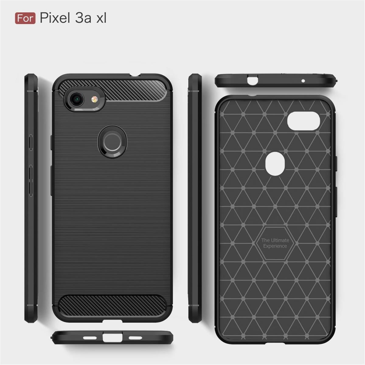 Google Pixel 3a XL Handy Hülle Silikon Case Schutzhülle Carbonfarben