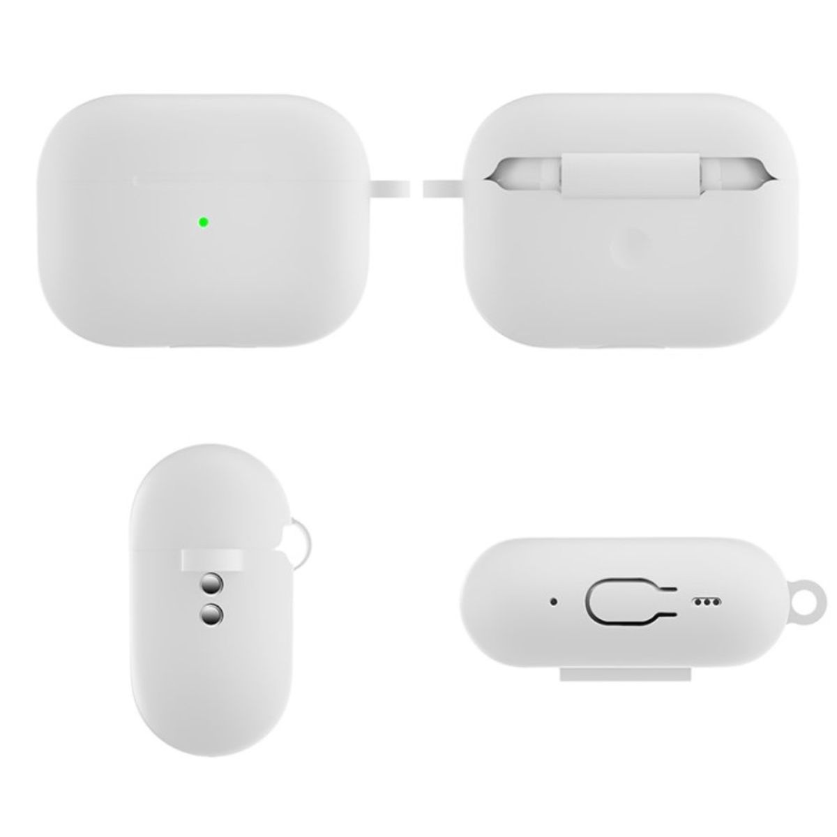Hülle für Apple AirPods Pro 2 Silikon Case Cover Etui Bumper Schutzhülle Weiß
