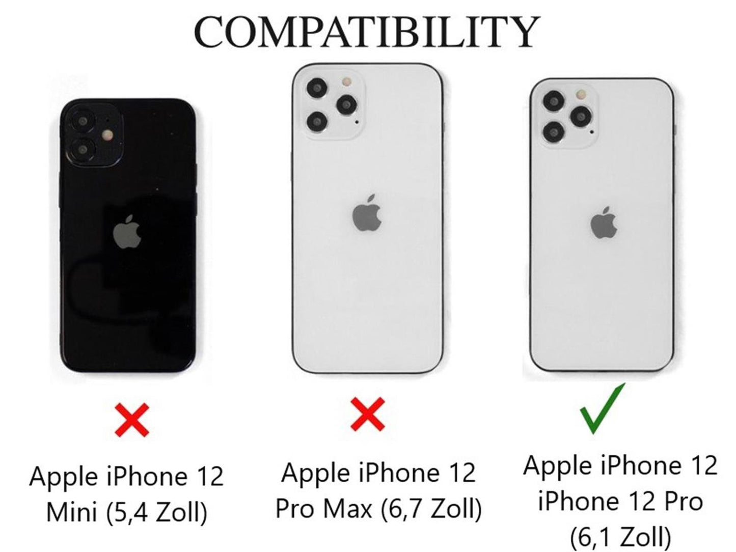 Hülle für Apple iPhone 12 / iPhone 12 Pro Handyhülle Band Handykette Schnur Grün
