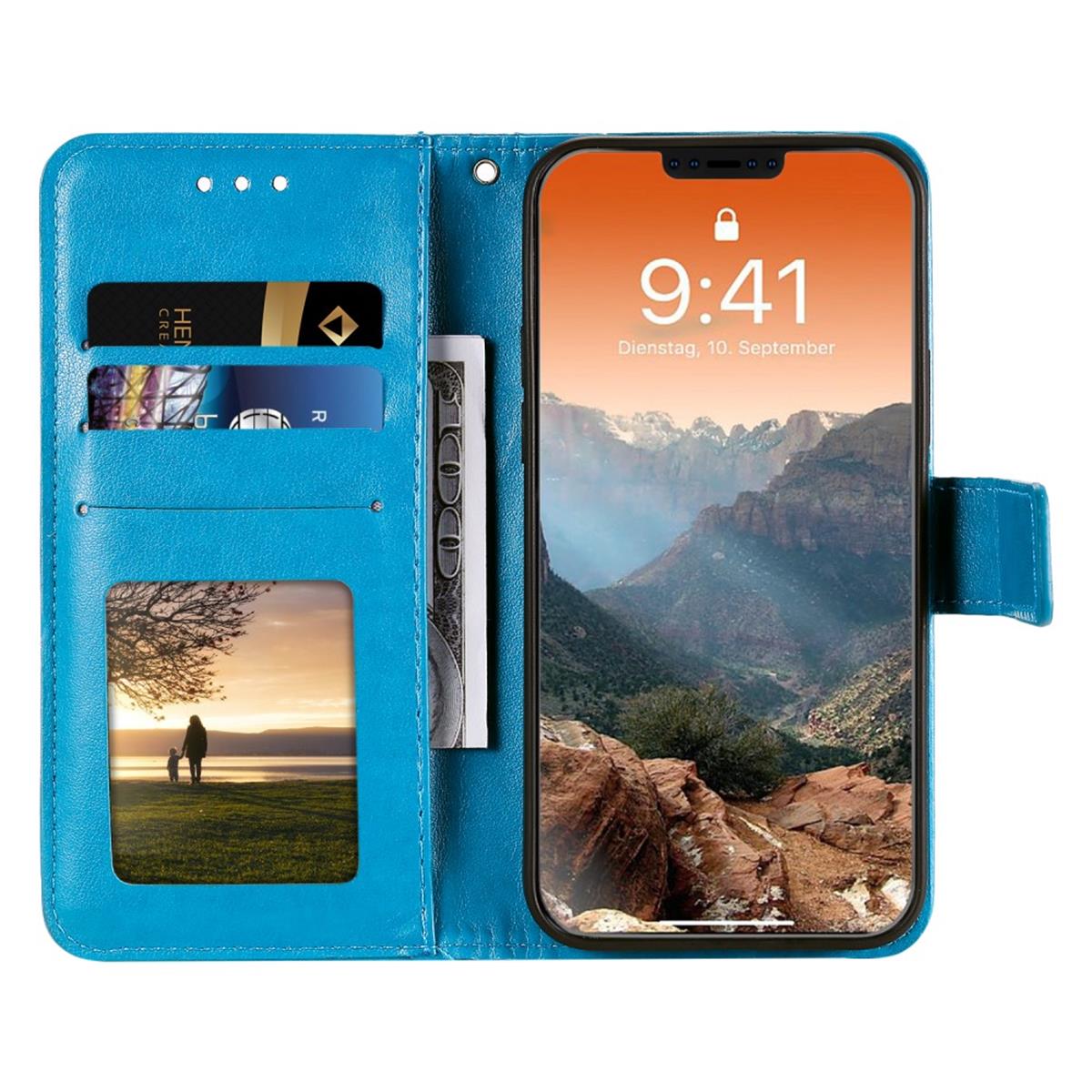 Hülle für Apple iPhone 12 Pro Max Handyhülle Flip Case Cover Etui Mandala Blau