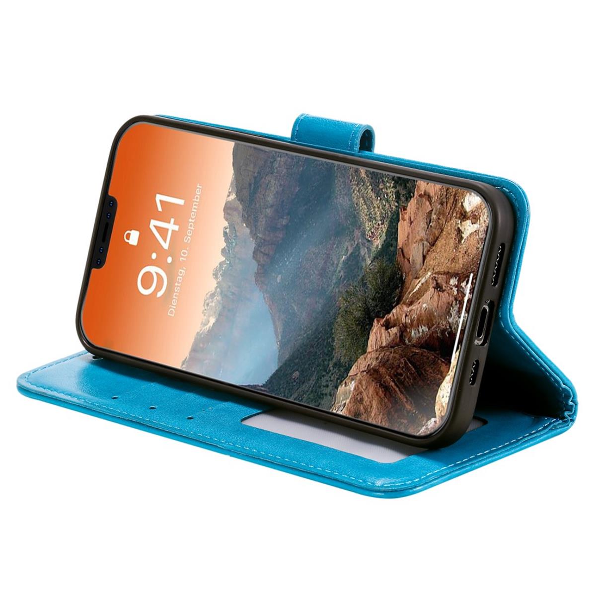 Hülle für Apple iPhone 12 Pro Max Handyhülle Flip Case Cover Etui Mandala Blau