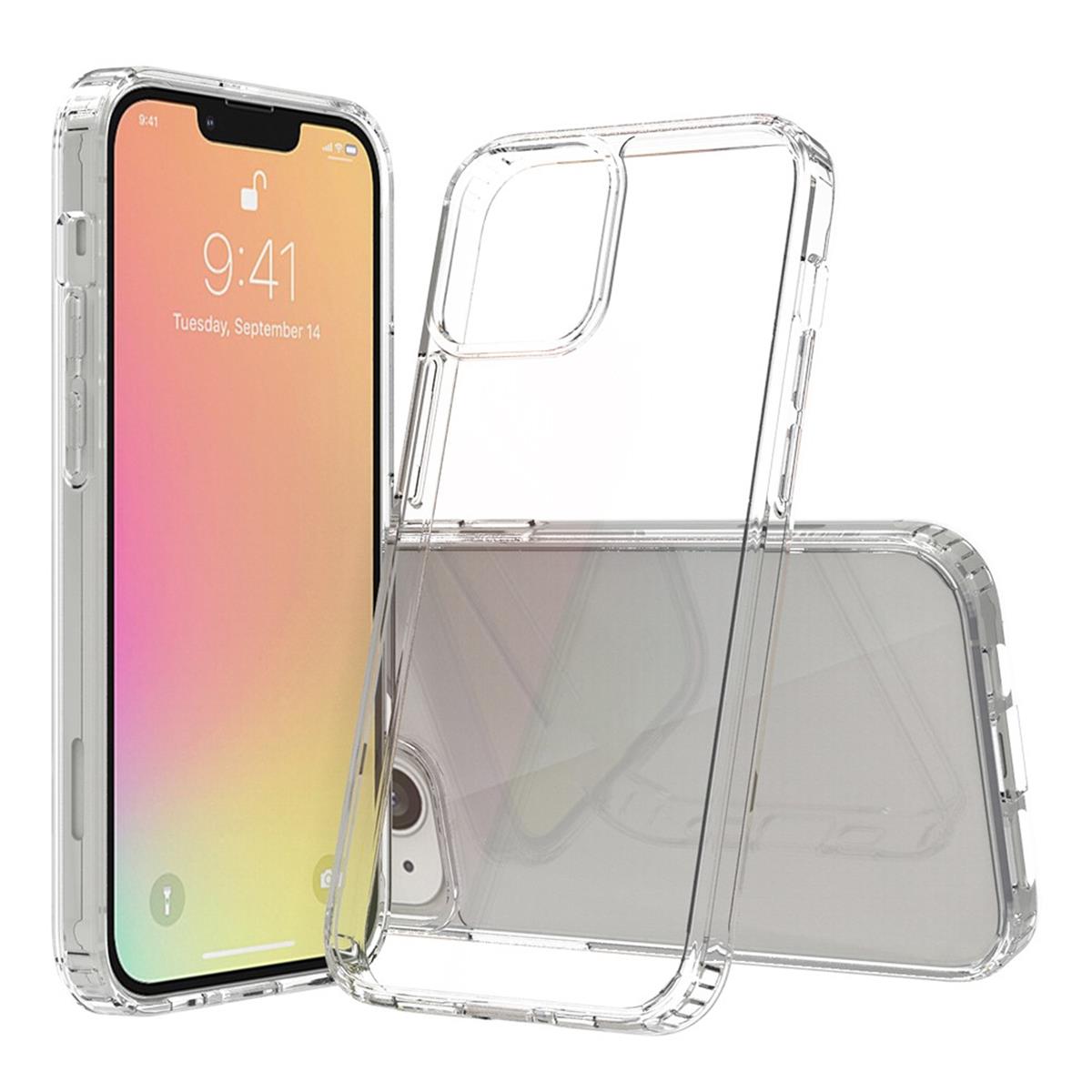 Hülle für Apple iPhone 13 Handyhülle Hybrid Silikon Case Bumper Cover Klar