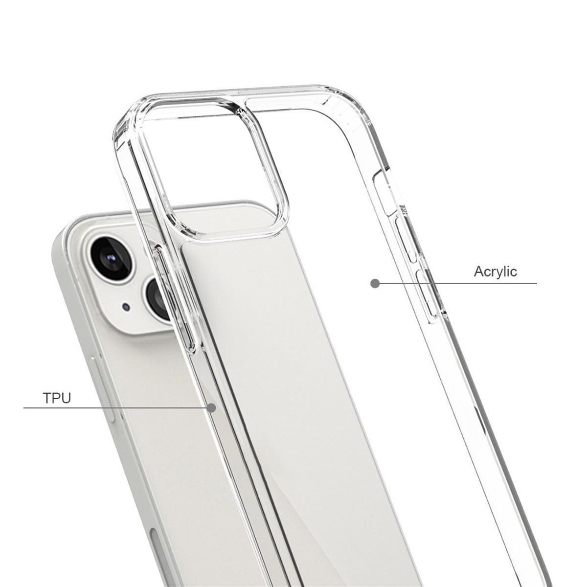 Hülle für Apple iPhone 13 Handyhülle Hybrid Silikon Case Bumper Cover Klar