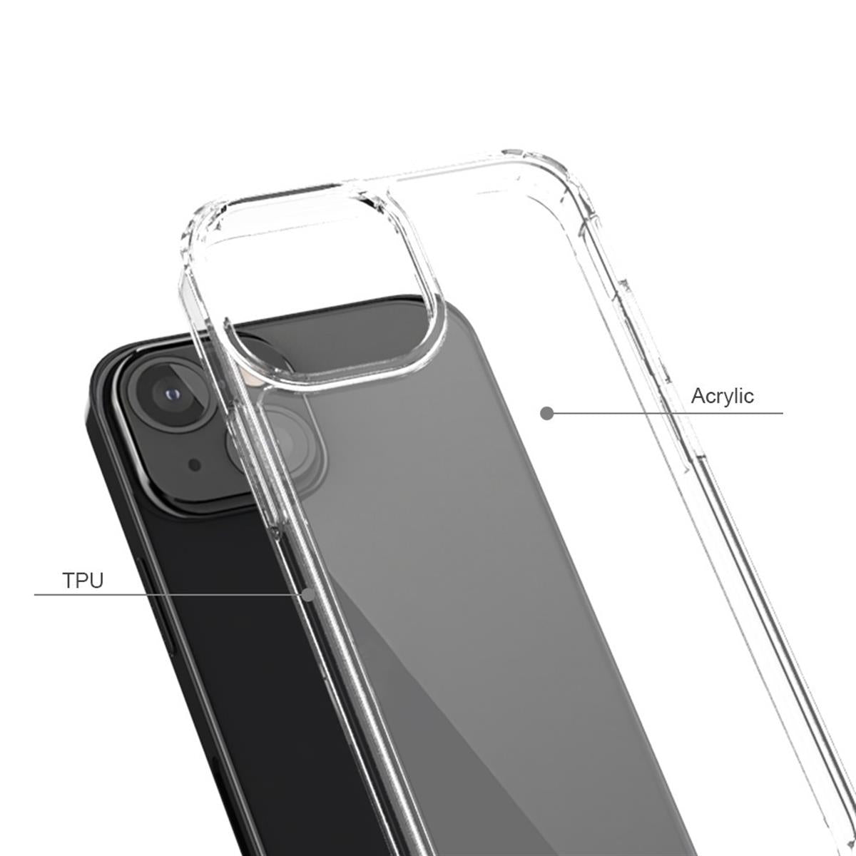 Hülle für Apple iPhone 13 Mini Handyhülle Hybrid Silikon Case Bumper Cover Klar