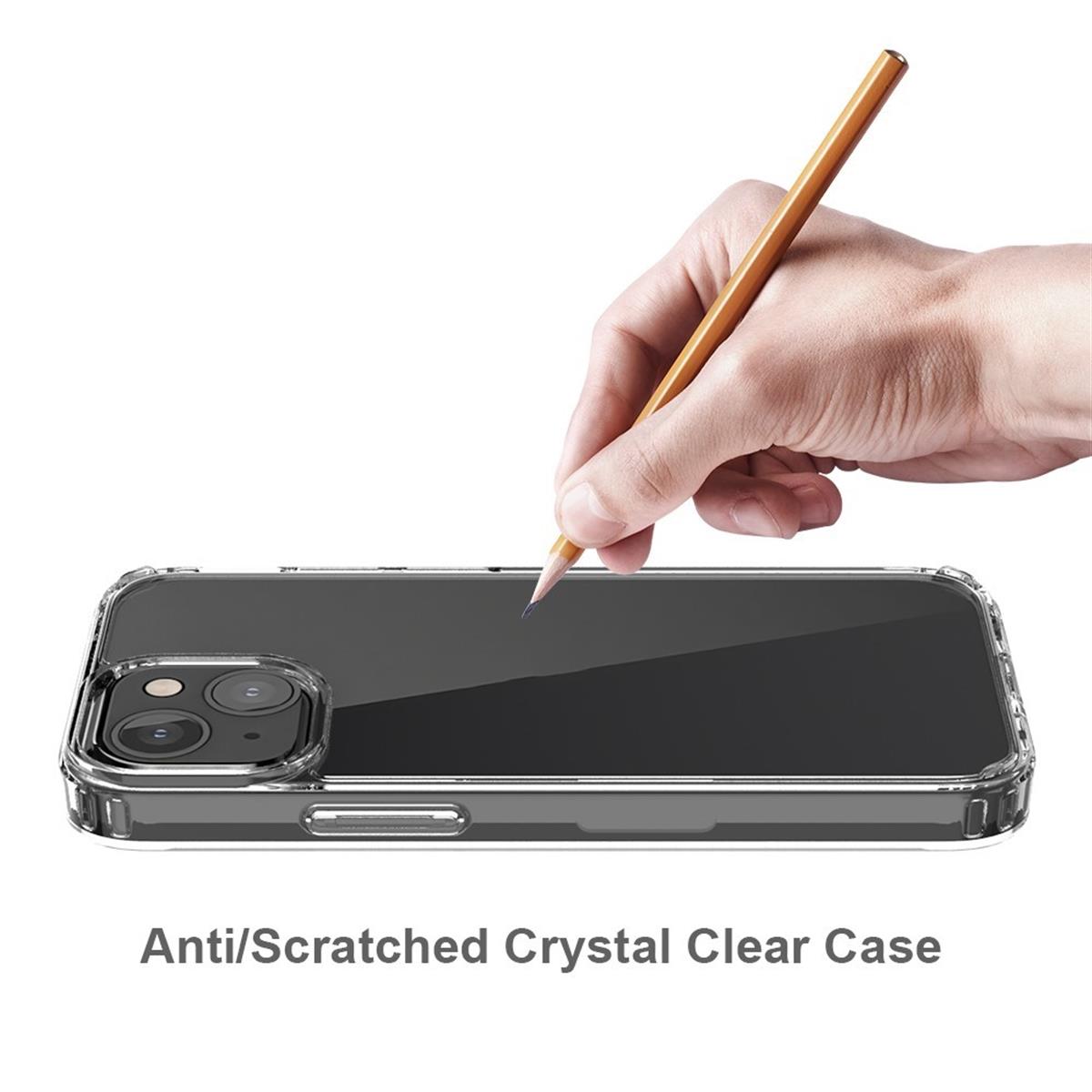 Hülle für Apple iPhone 13 Mini Handyhülle Hybrid Silikon Case Bumper Cover Klar