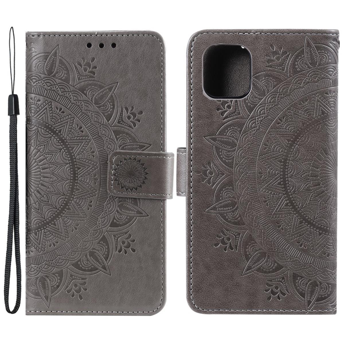 Hülle für Apple iPhone 13 Pro Handyhülle Flip Case Cover Tasche Mandala Grau