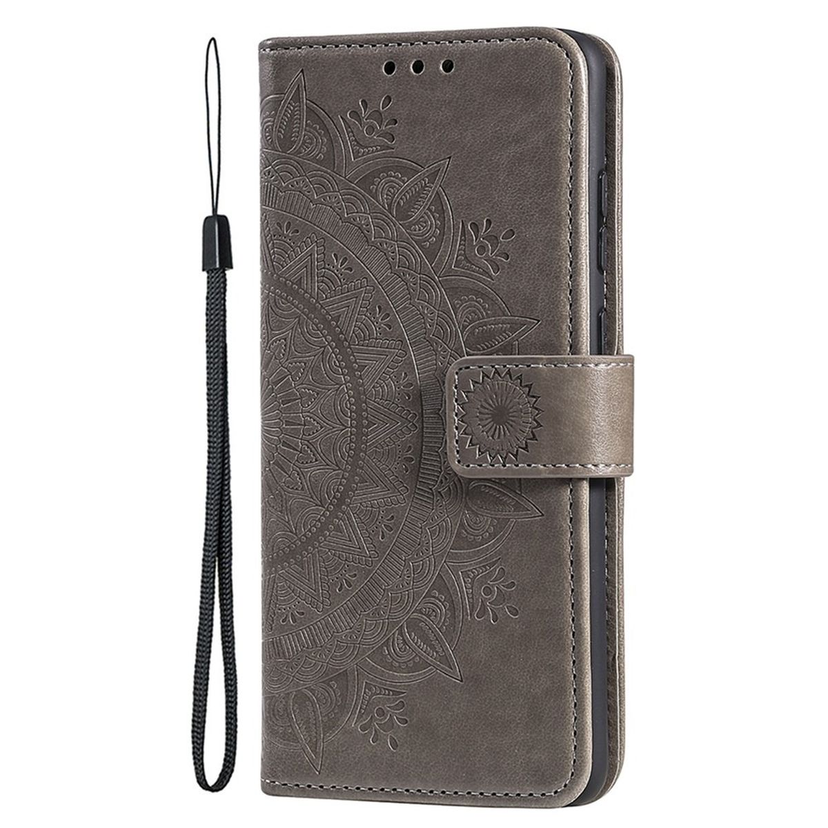 Hülle für Apple iPhone 14 Handyhülle Flip Case Cover Handy Tasche Mandala Grau