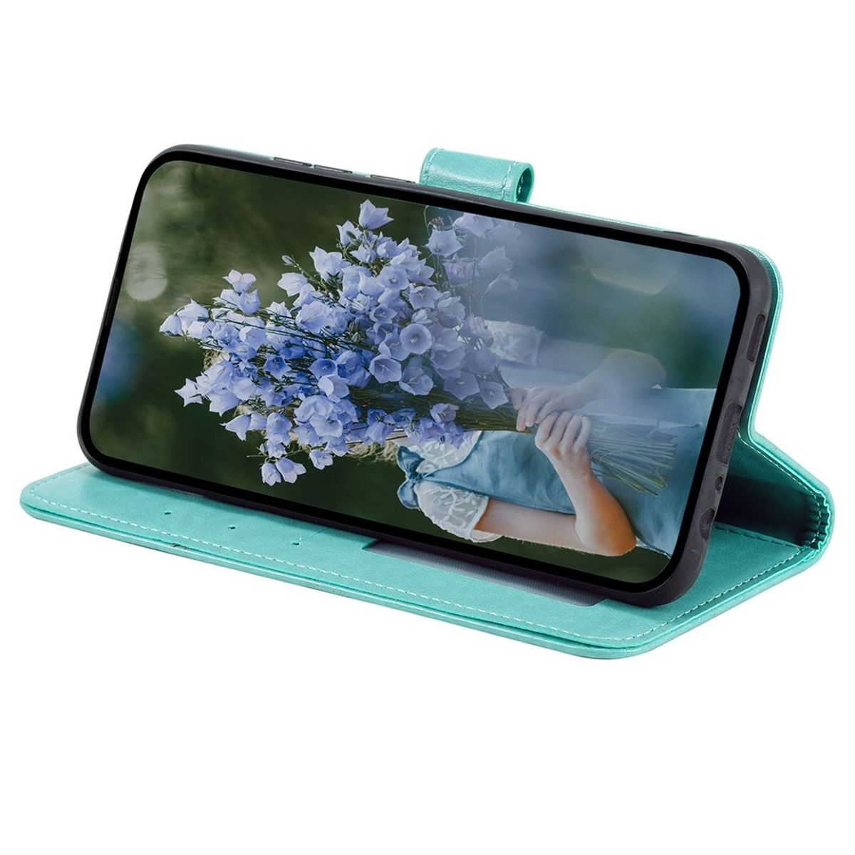 Hülle für Apple iPhone 14 Plus Handyhülle Flip Case Handy Cover Mandala Grün