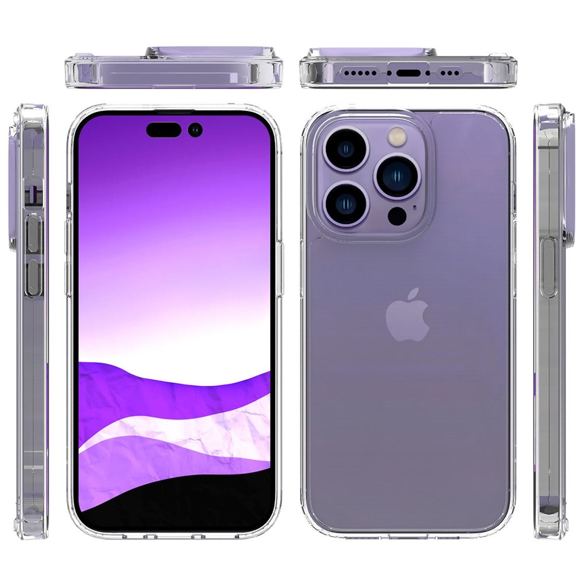 Hülle für Apple iPhone 14 Pro Handy Case Hybrid Silikon Bumper Cover transparent