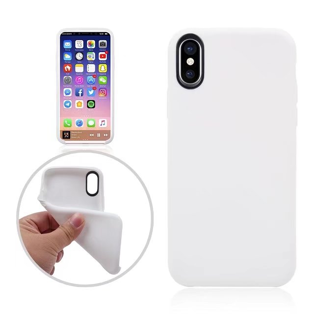 Hülle für Apple iPhone X Handy Cover Silikon Case Bumper Schutzhülle matt Weiß
