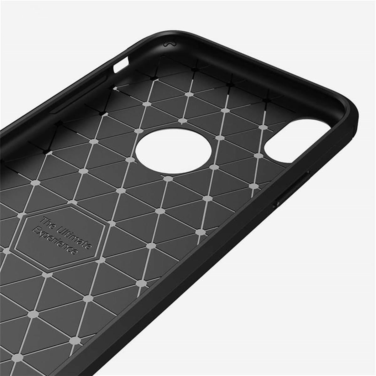 Hülle für Apple iPhone XR Handyhülle Case Cover Silikonhülle Bumper Carbonfarben
