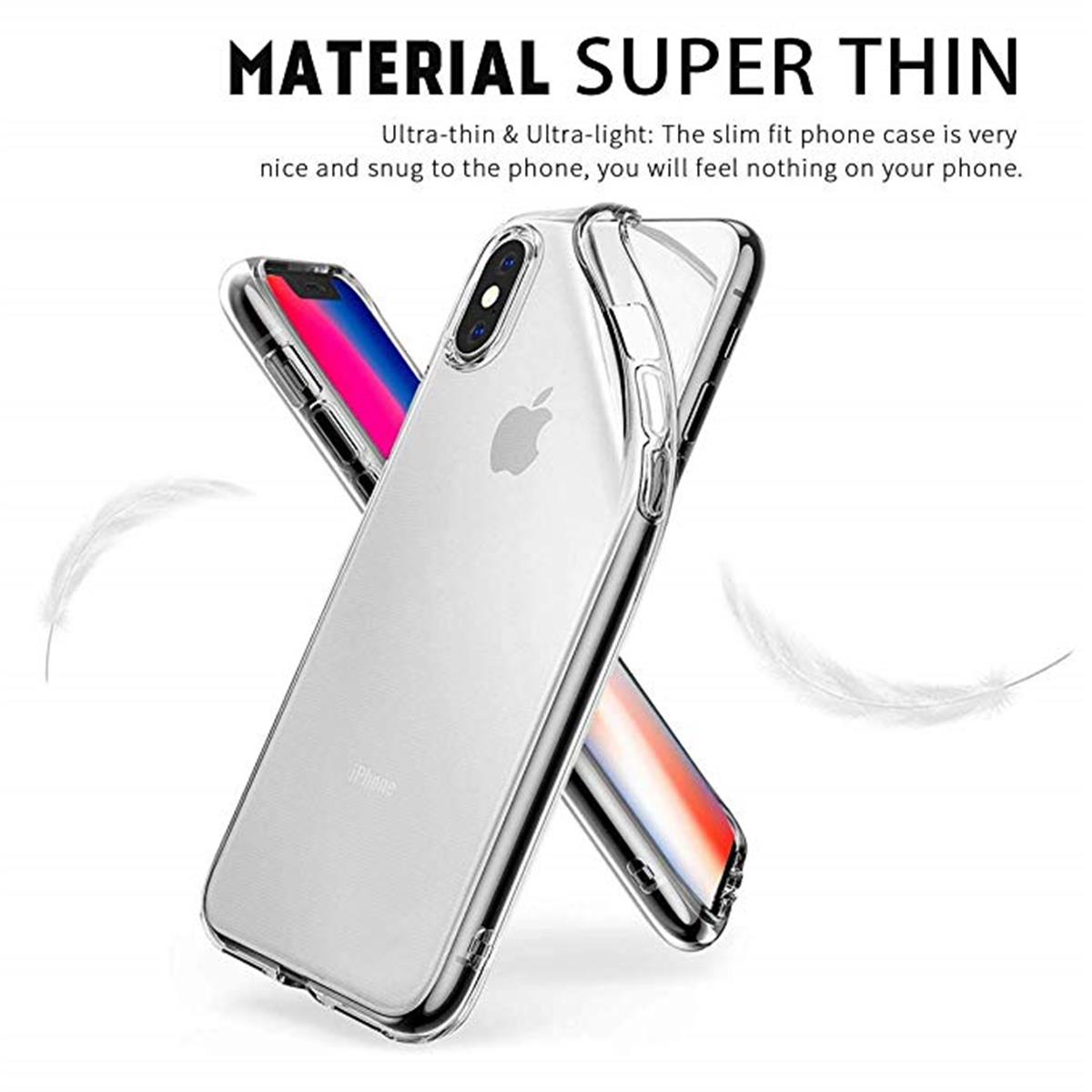 Hülle für Apple iPhone Xs Handyhülle Case Slim Silikon Cover Handyhülle transparent