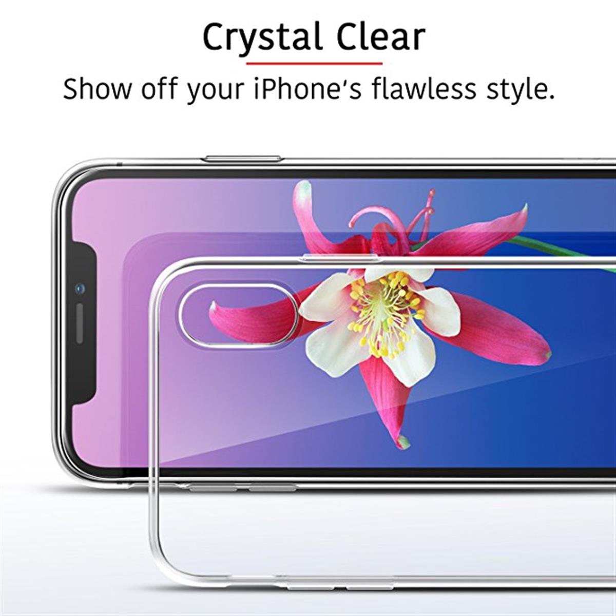 Hülle für Apple iPhone Xs Handyhülle Case Slim Silikon Cover Handyhülle transparent