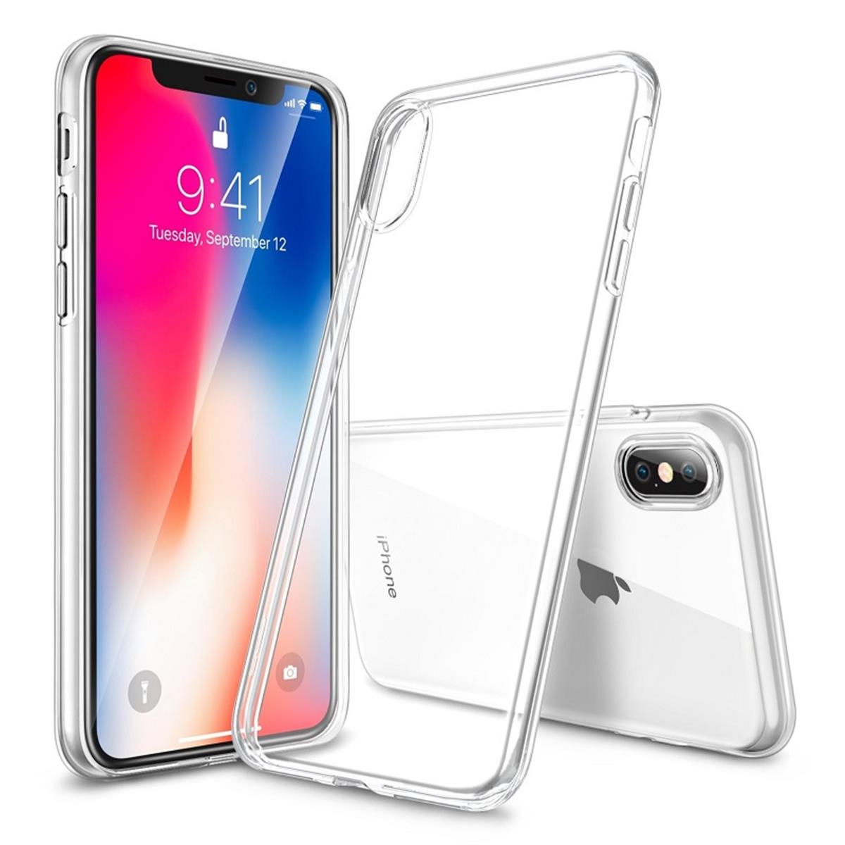 Hülle für Apple iPhone Xs / iPhone X Handyhülle Soft Case slim transparent klar