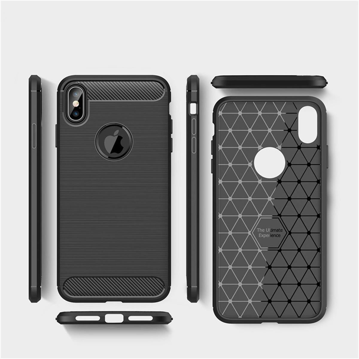 Hülle für Apple iPhone Xs Max Handyhülle Cover Case Schutzhülle Carbonfarben