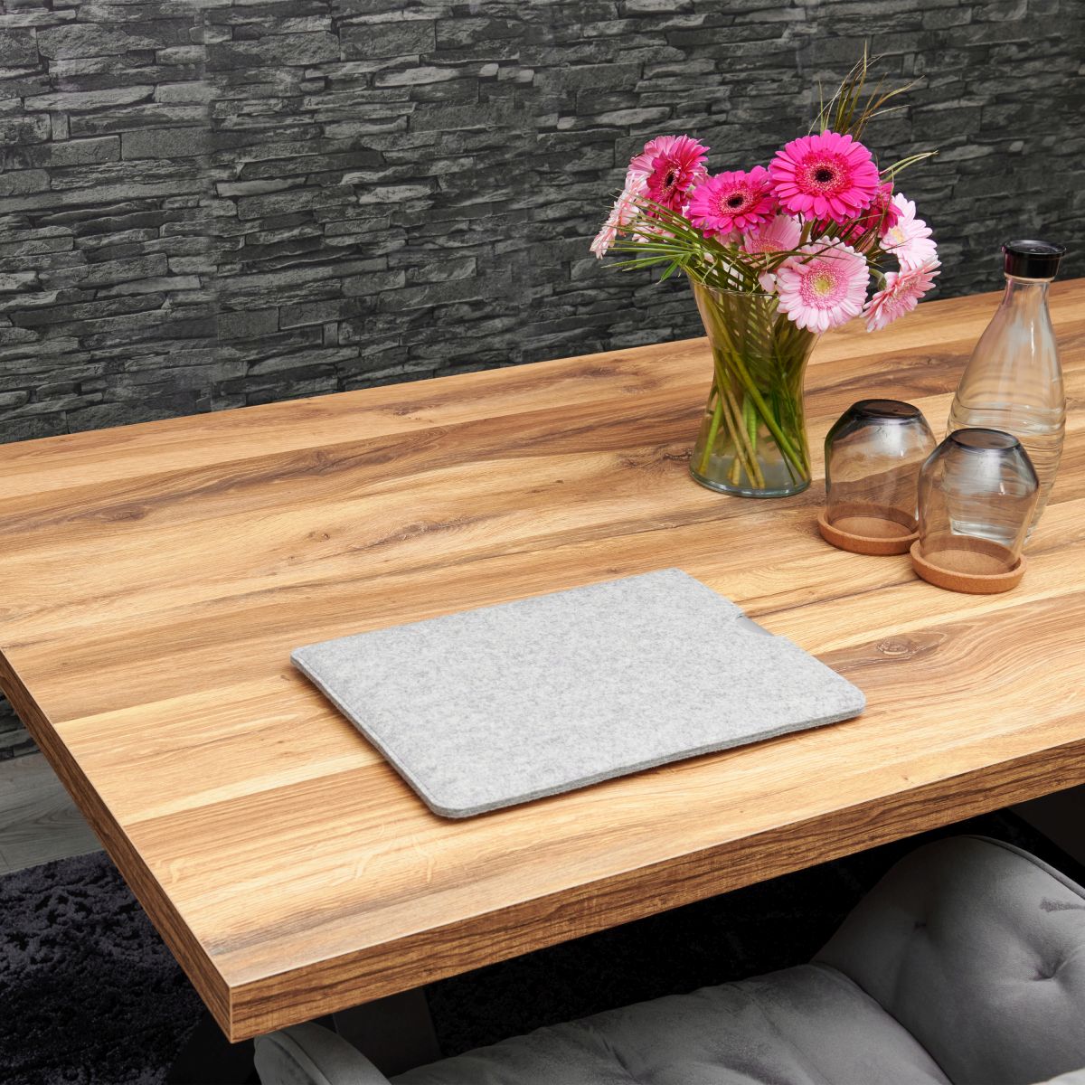 Hülle für Apple MacBook Pro 16" (M1,M2) Handmade Filz Tasche Case Cover Hellgrau