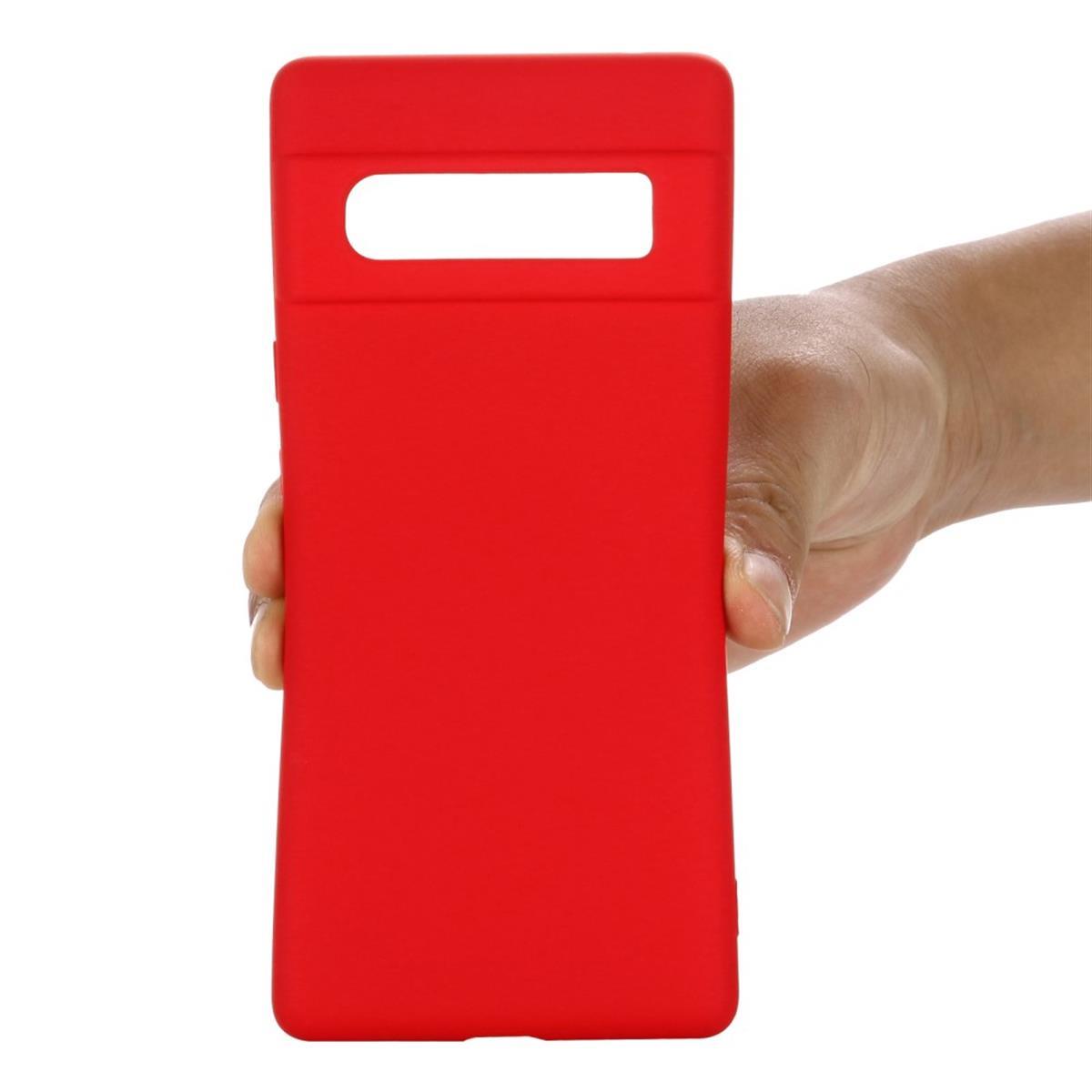 Hülle für Google Pixel 6 Pro Handyhülle Silikon Case Cover Bumper Matt Rot