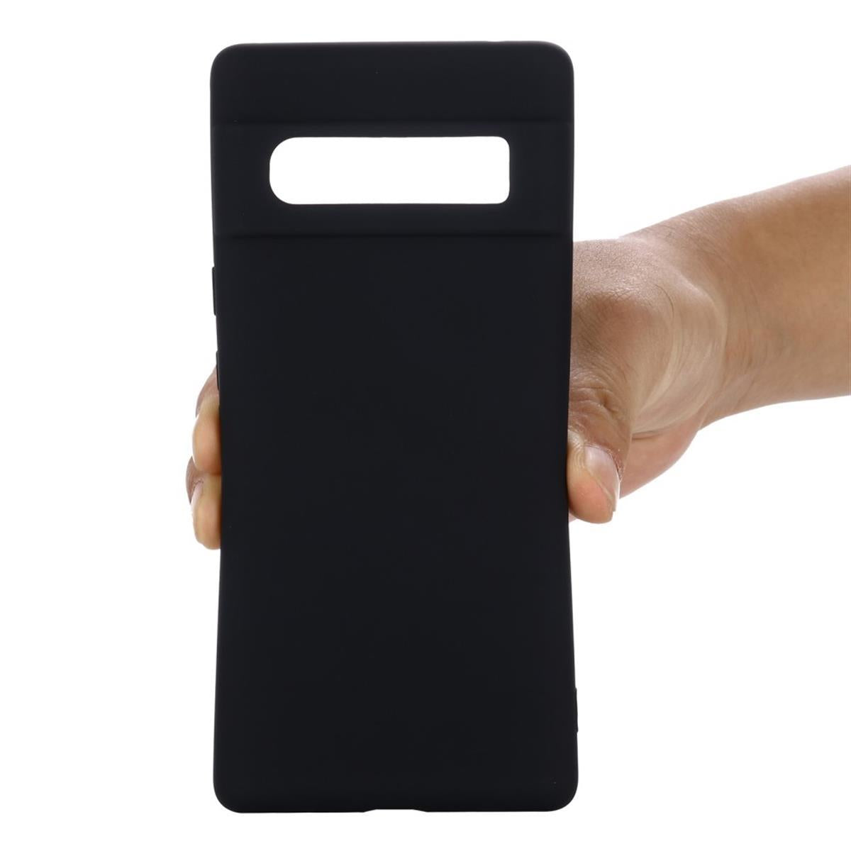 Hülle für Google Pixel 6 Pro Handyhülle Silikon Case Cover Bumper Matt Schwarz