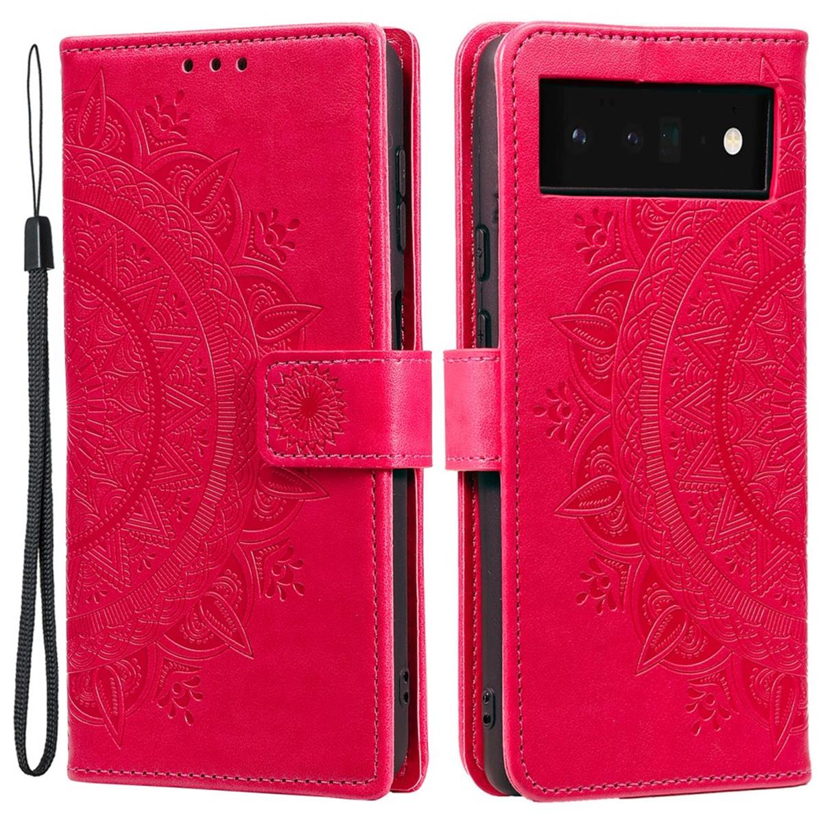Hülle für Google Pixel 6 Pro Handyhülle Tasche Flip Case Cover Etui Mandala Pink