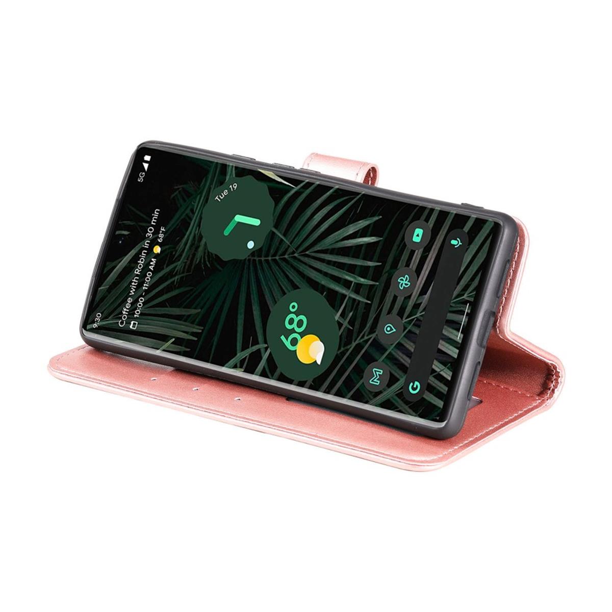 Hülle für Google Pixel 6 Pro Handyhülle Tasche Flip Case Cover Mandala Rosegold