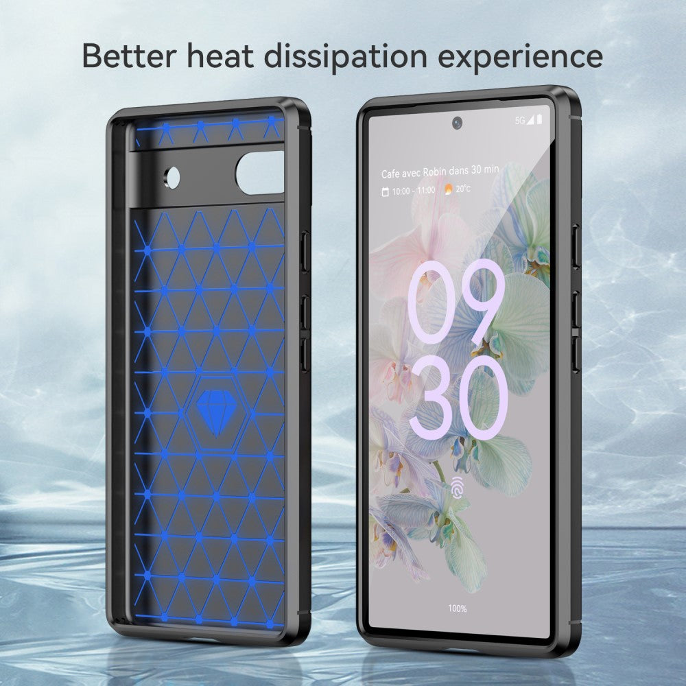 Hülle für Google Pixel 6a Handyhülle Silikon Case Bumper Carbonfarben