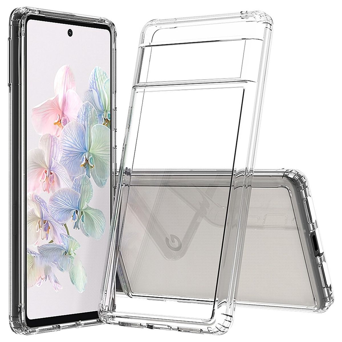 Hülle für Google Pixel 7 Handyhülle Case Hybrid Silikon Bumper Cover klar