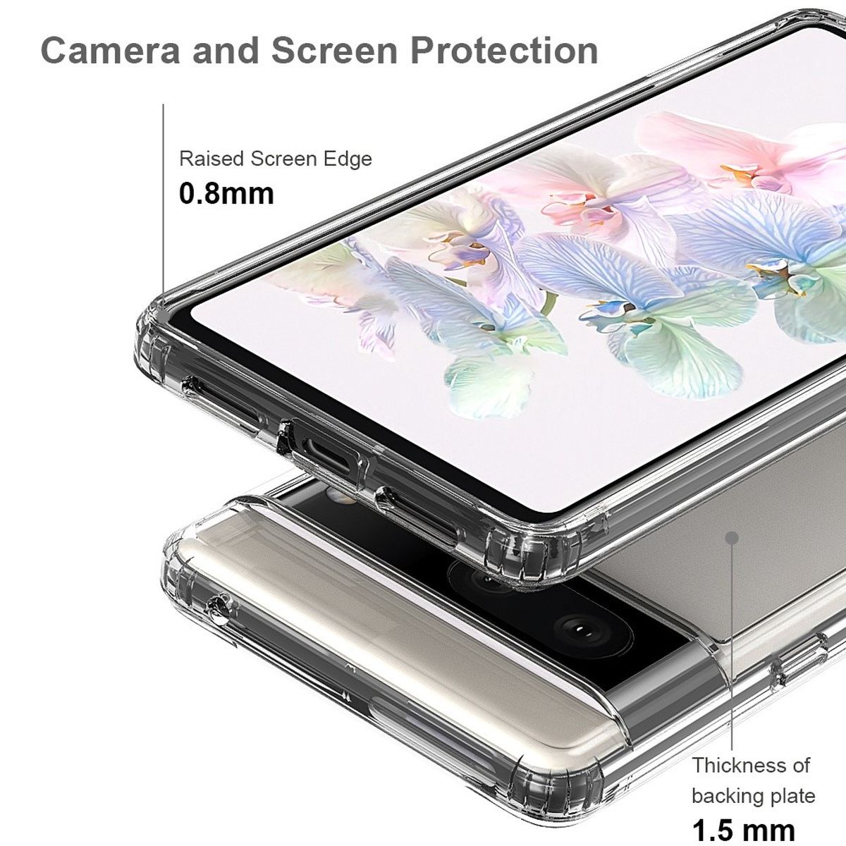 Hülle für Google Pixel 7 Handyhülle Case Hybrid Silikon Bumper Cover klar