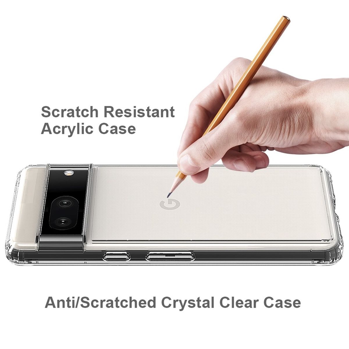 Hülle für Google Pixel 7 Handyhülle Case Hybrid Silikon Bumper Cover klar