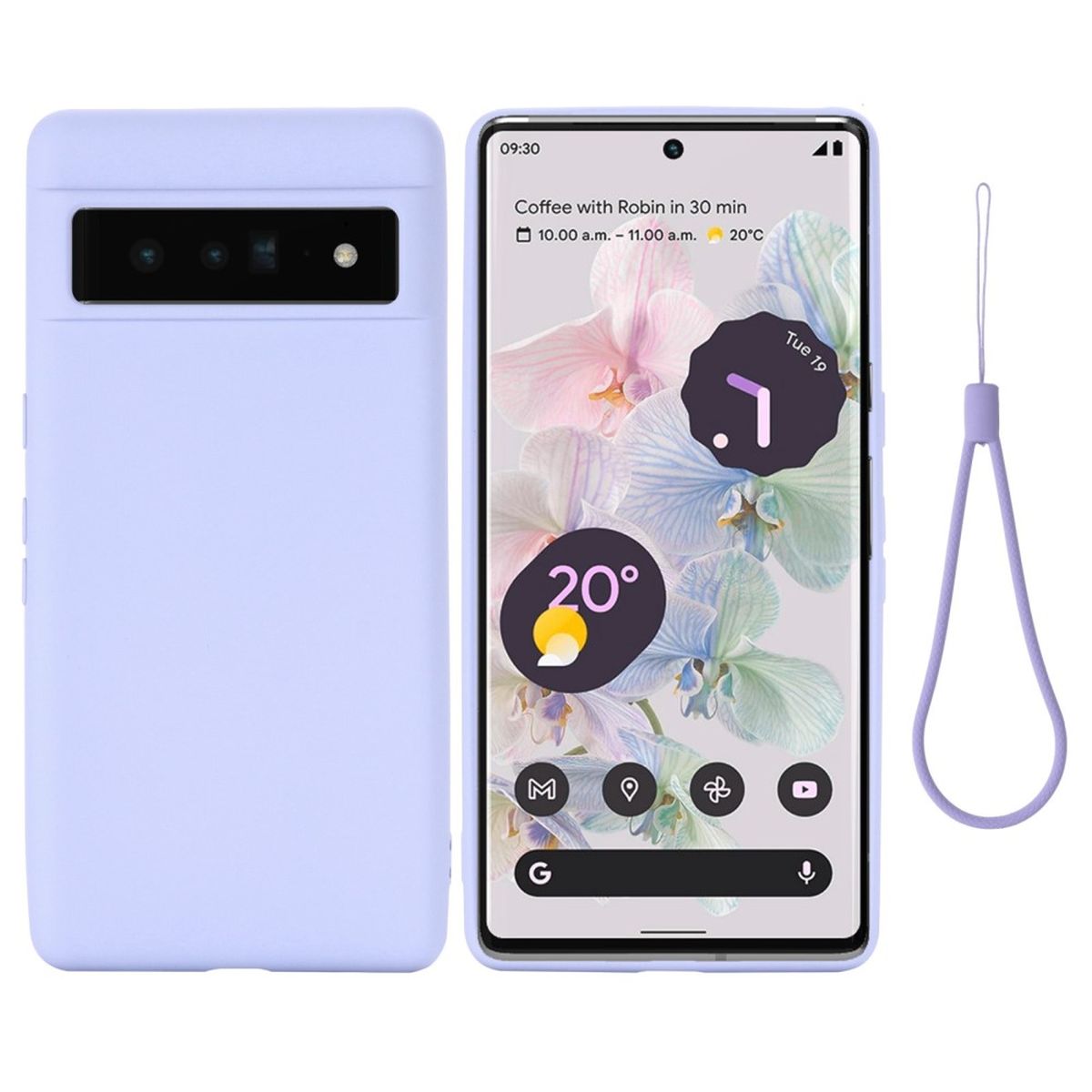 Hülle für Google Pixel 7 Pro Handyhülle Silikon Case Bumper Cover Matt Flieder