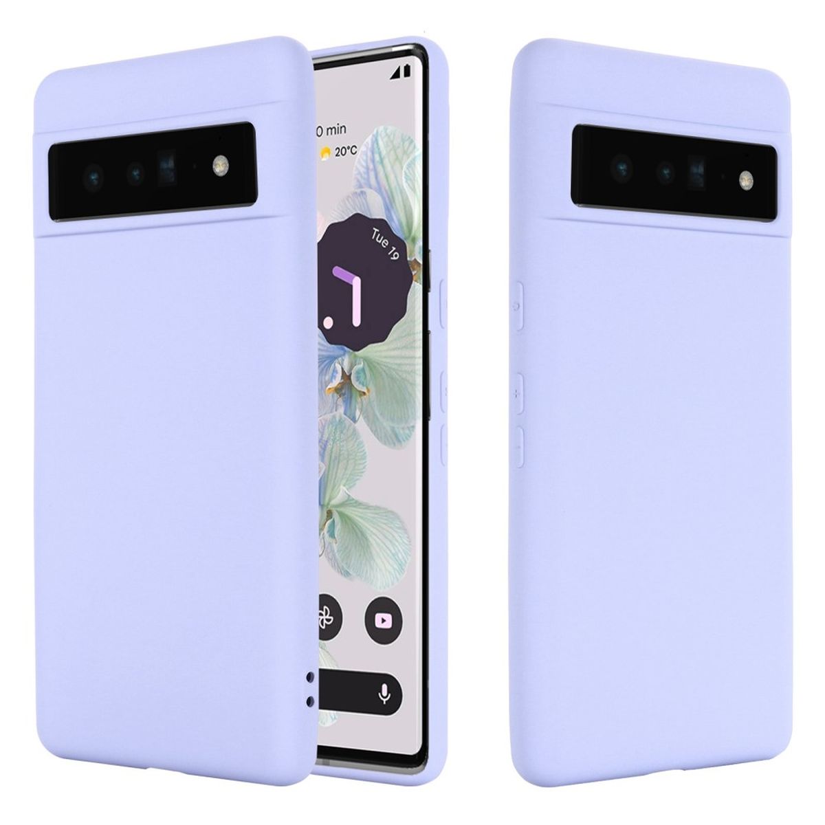 Hülle für Google Pixel 7 Pro Handyhülle Silikon Case Bumper Cover Matt Flieder