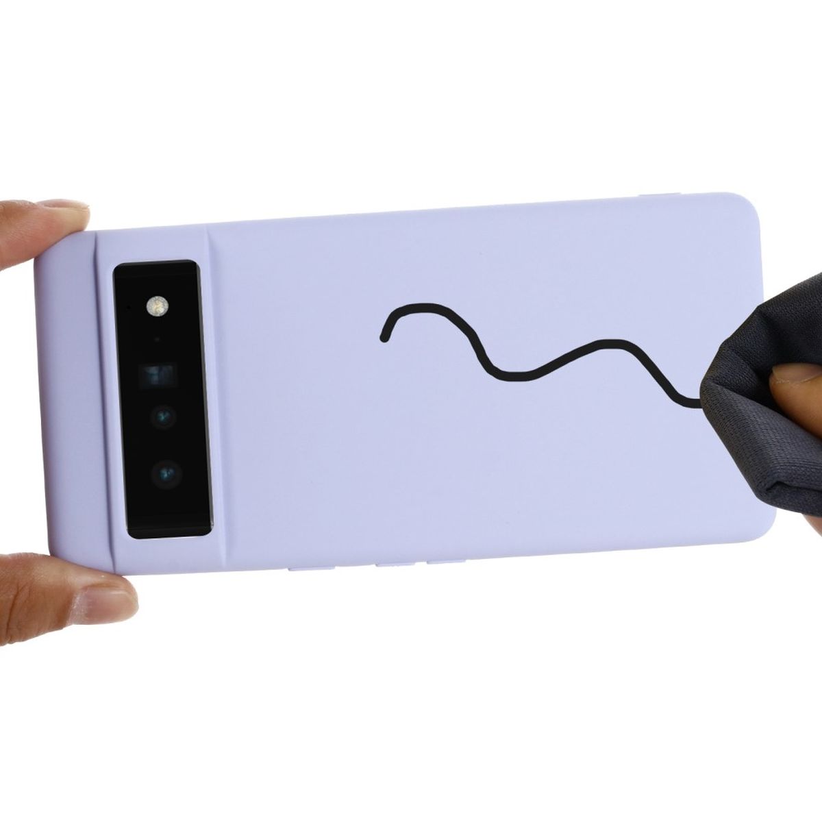 Hülle für Google Pixel 7 Pro Handyhülle Silikon Case Bumper Cover Matt Flieder