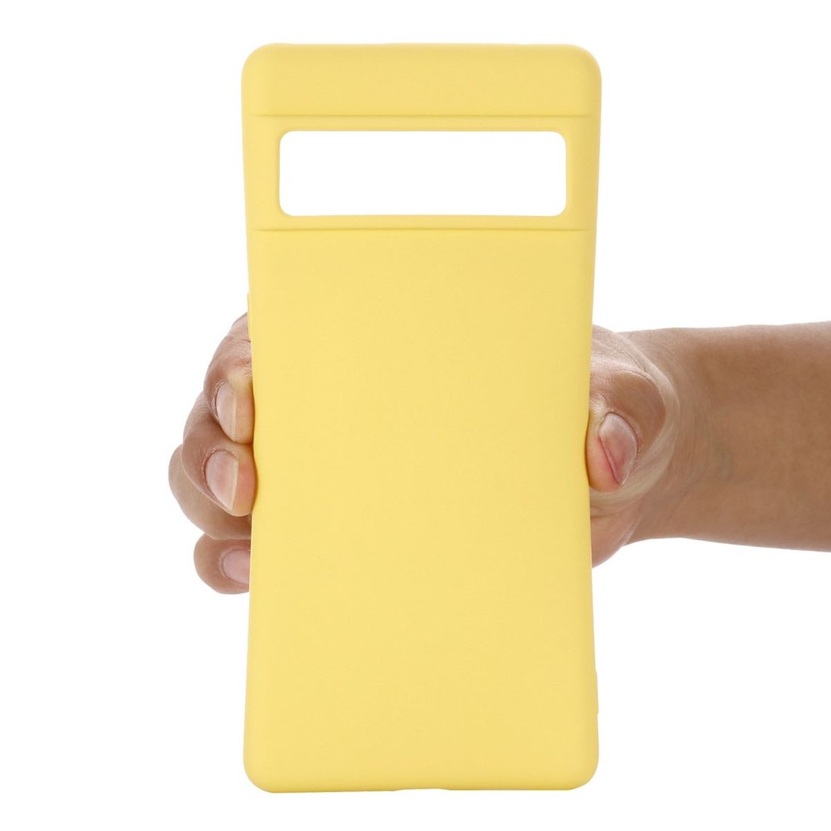 Hülle für Google Pixel 7 Pro Handyhülle Silikon Case Bumper Cover Matt Gelb