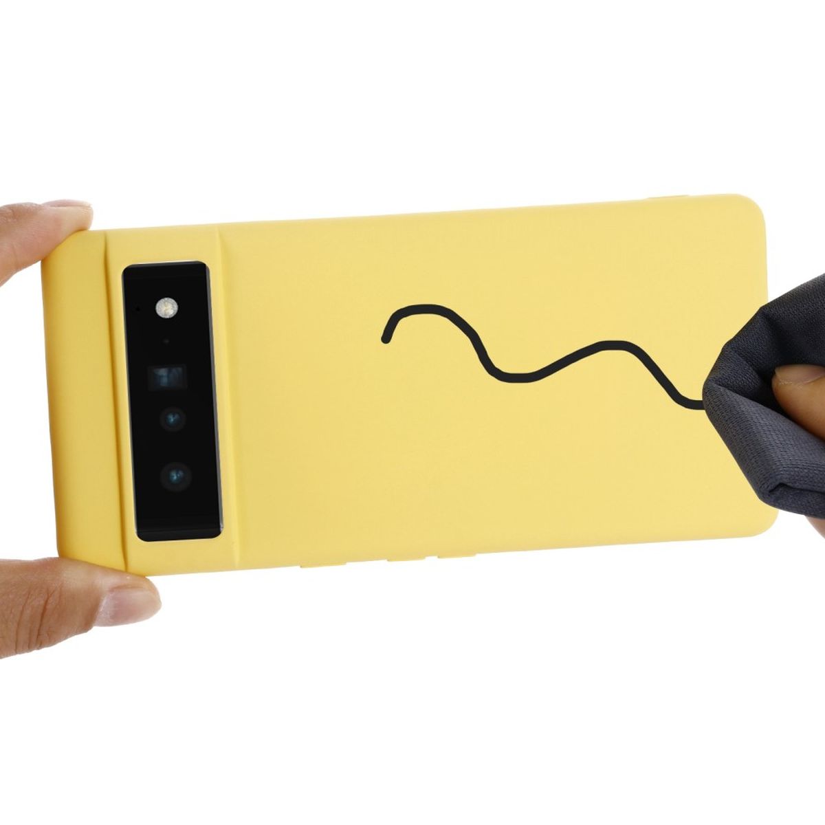 Hülle für Google Pixel 7 Pro Handyhülle Silikon Case Bumper Cover Matt Gelb