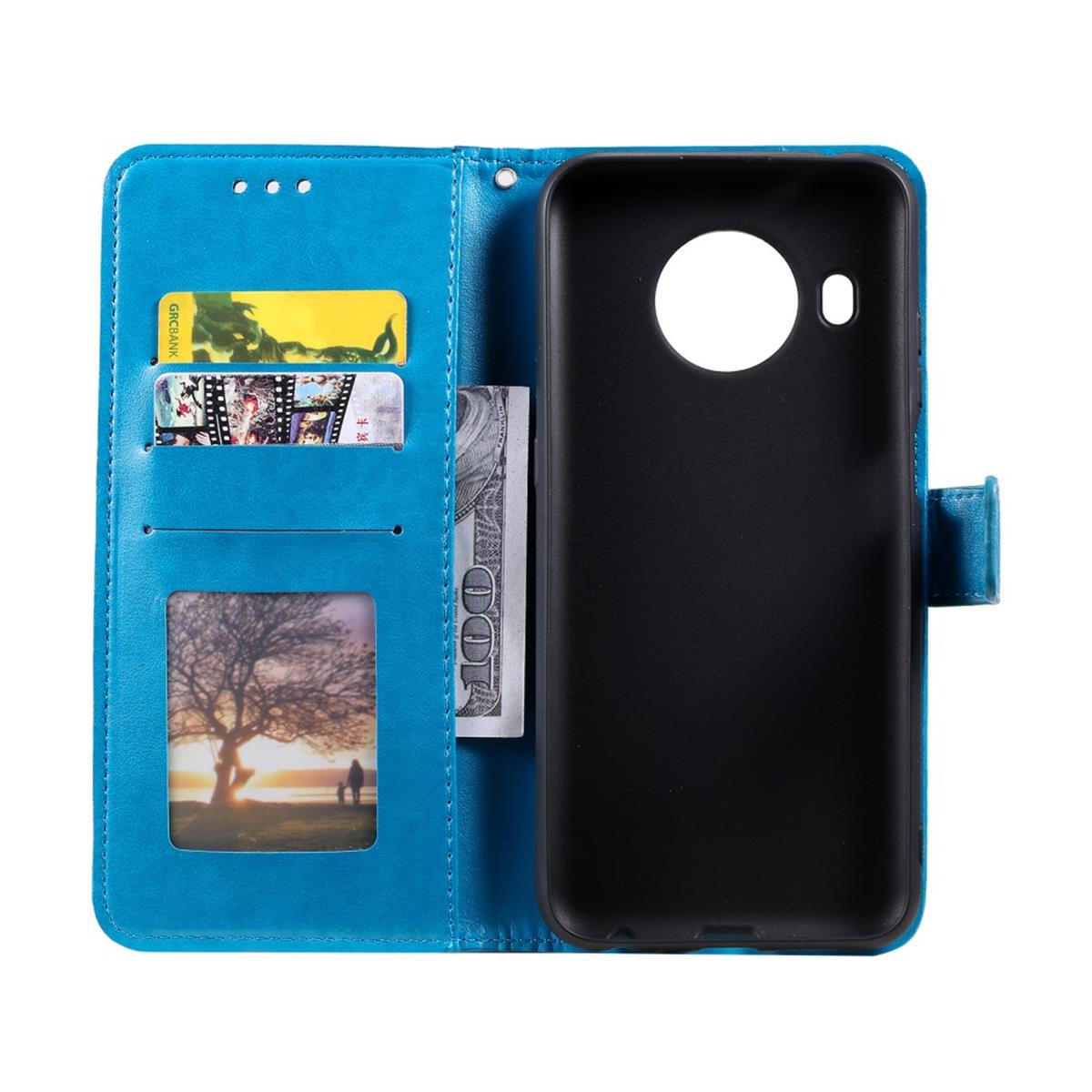 Hülle für Nokia X10/X20 Handyhülle Flip Case Cover Schutzhülle Etui Mandala Blau
