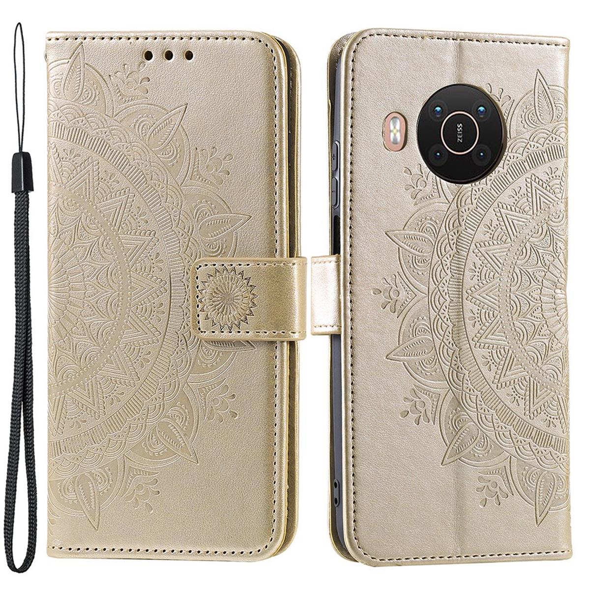 Hülle für Nokia X10/X20 Handyhülle Flip Case Cover Schutzhülle Etui Mandala Gold