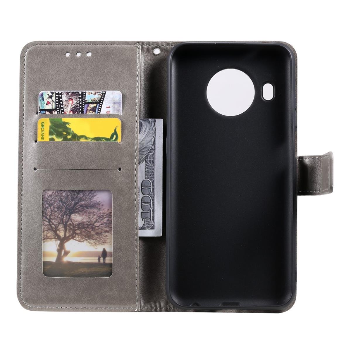 Hülle für Nokia X10/X20 Handyhülle Flip Case Cover Schutzhülle Etui Mandala Grau