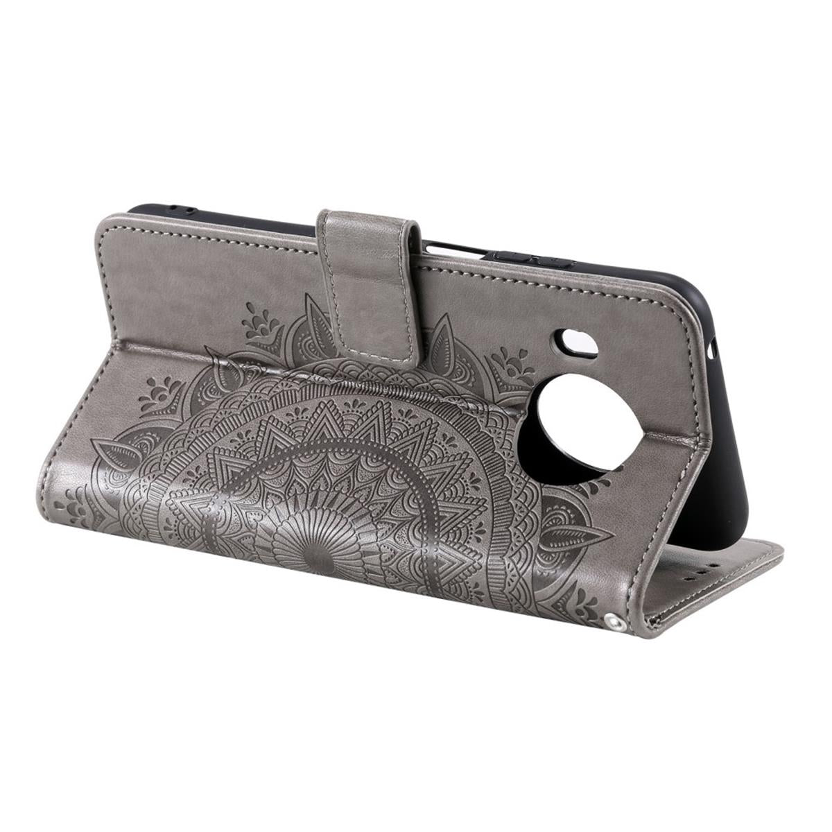Hülle für Nokia X10/X20 Handyhülle Flip Case Cover Schutzhülle Etui Mandala Grau