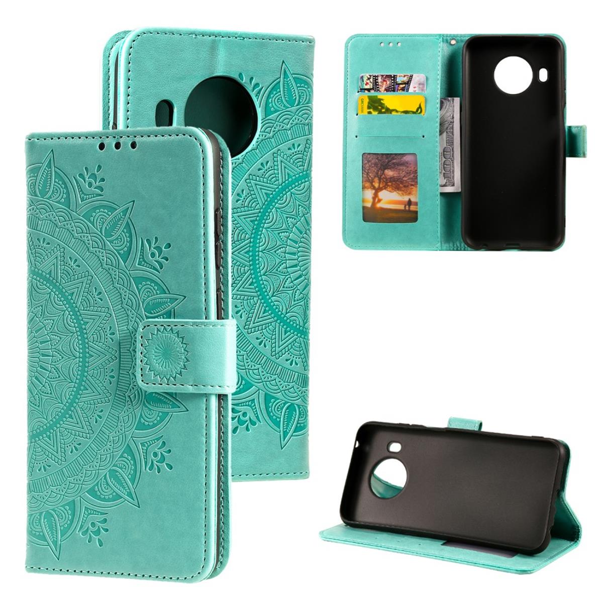 Hülle für Nokia X10/X20 Handyhülle Flip Case Cover Schutzhülle Etui Mandala Grün