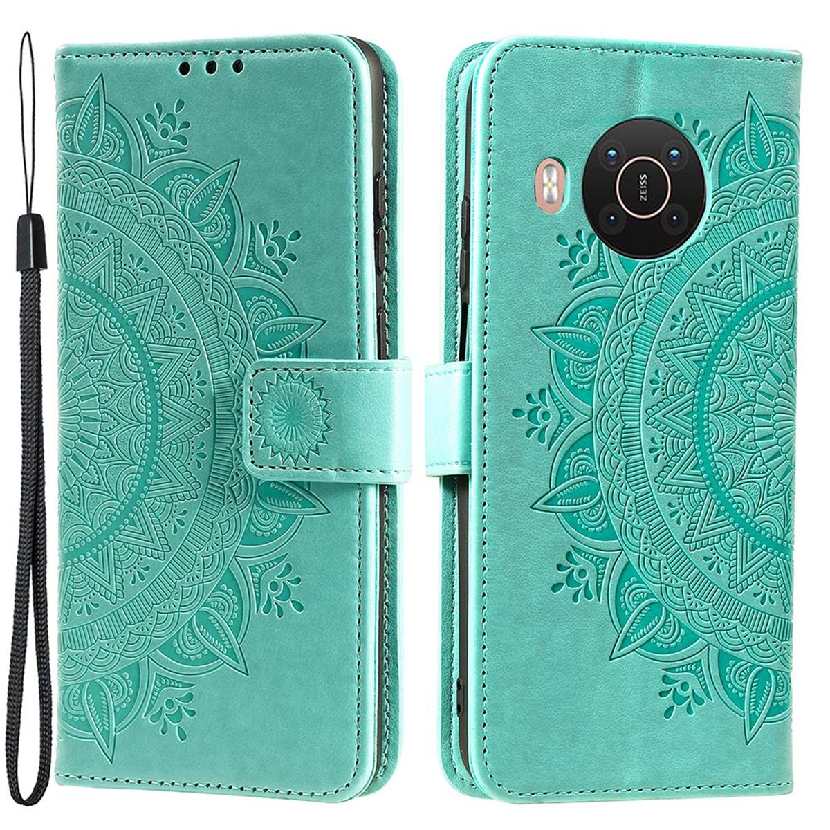 Hülle für Nokia X10/X20 Handyhülle Flip Case Cover Schutzhülle Etui Mandala Grün