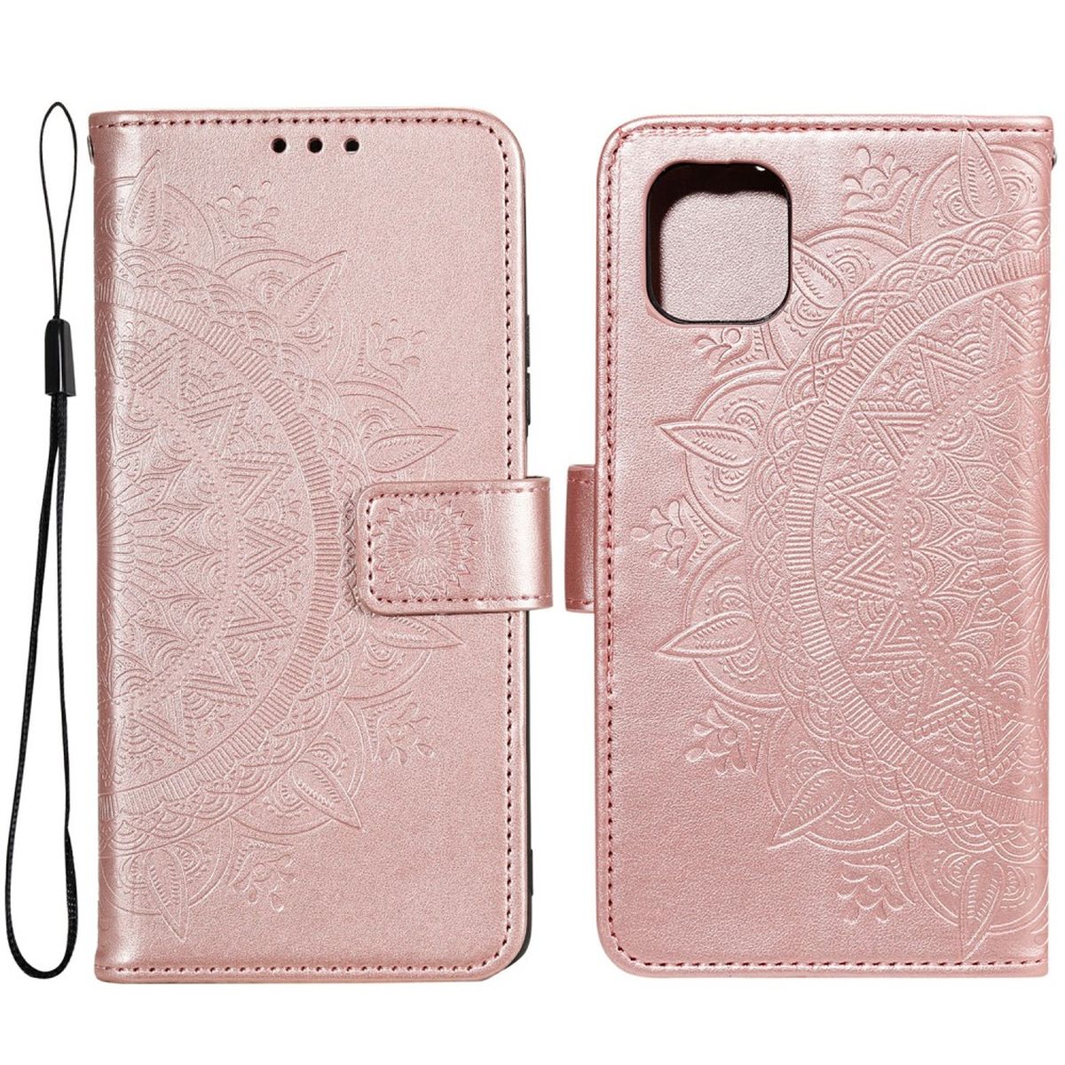 Hülle für Samsung Galaxy A03 Handyhülle Flip Case Cover Etui Mandala Rosegold