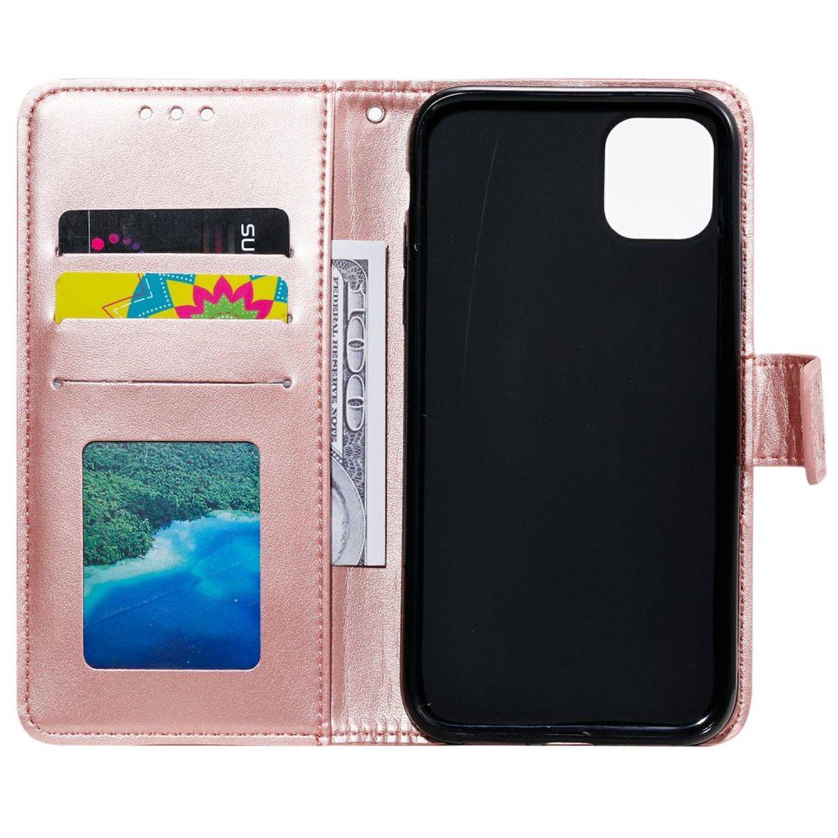 Hülle für Samsung Galaxy A03 Handyhülle Flip Case Cover Etui Mandala Rosegold